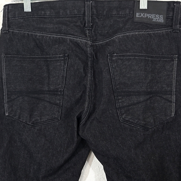 Express Men's Black Rocco Slim Fit Straight Leg Jeans Denim, size 32 x 32 - Picture 6 of 9